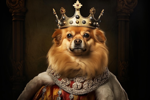 Ilustração de cão no rei oitfit