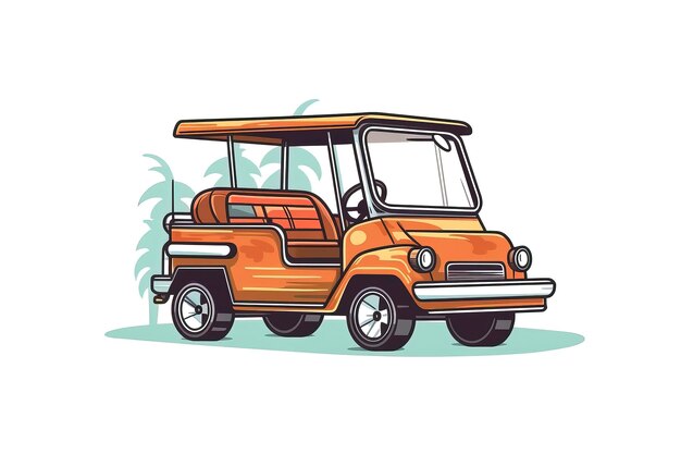 Ilustração de carro de golfe Ilustração de transporte IA generativa