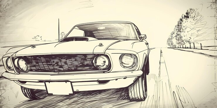 Foto ilustração de carro muscular motores viagens de estrada ai imagem de carros