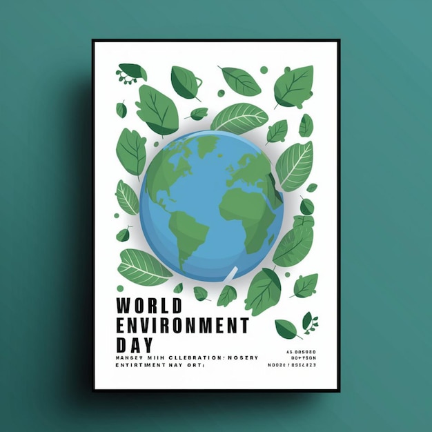 Foto ilustração de cartaz do dia mundial do meio ambiente