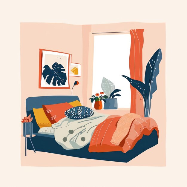 Foto ilustração de casa aconchegante quarto interior de apartamento com sofá confortável ilustração de abraço