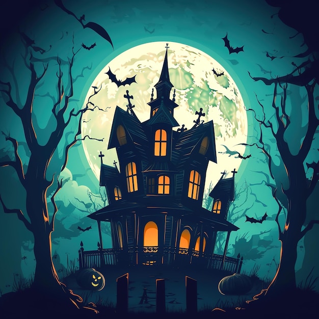 ilustração de casa de halloween