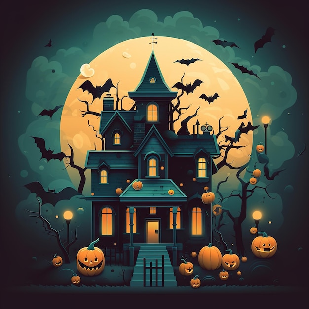 ilustração de casa de halloween