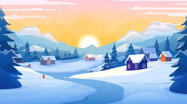Ilustração de casa de neve de inverno
