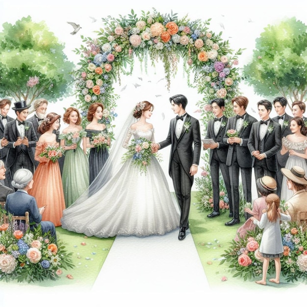 Ilustração de casamentos