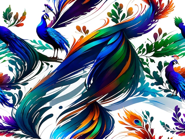 Foto ilustração de cauda de pavão vetor