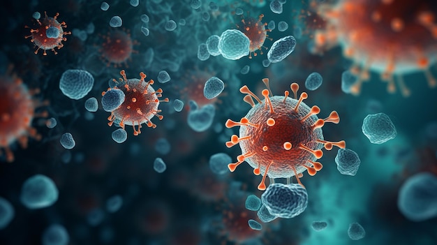 ilustração de células de vírus