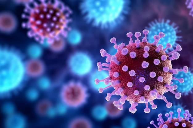Ilustração de células de vírus
