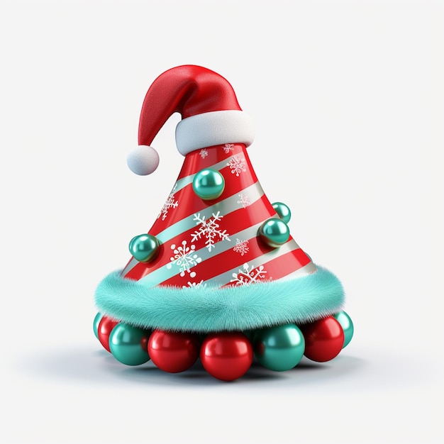 Ilustração de chapéu de Papai Noel 3D