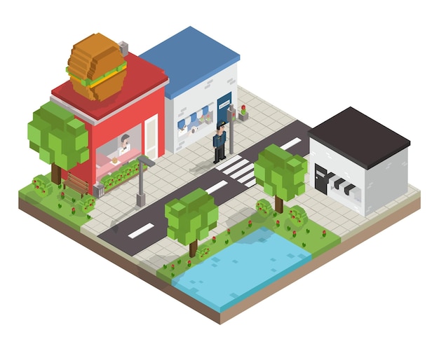 Ilustração de cidade png fundo transparente