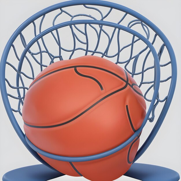 Foto ilustração de clipart de basquete dinâmico 3d