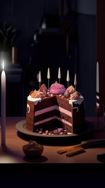 Ilustração de clipart de bolo de feliz aniversário