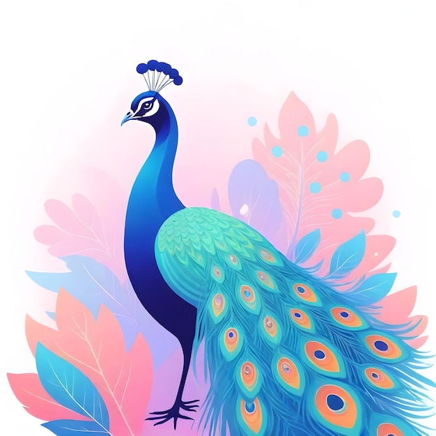 Ilustração de clipart de Majestic Peacock Bird