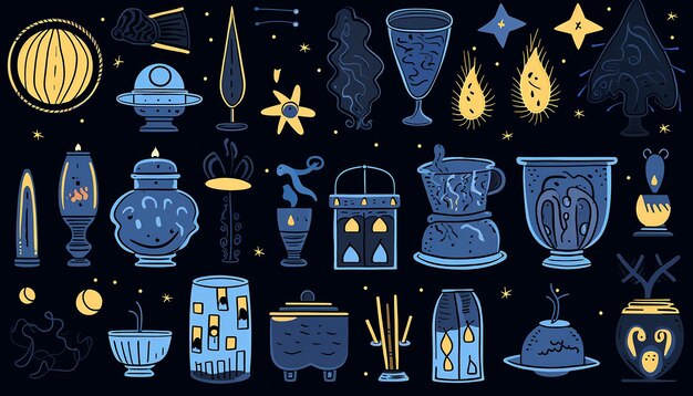 Ilustração de clipart inspirada em Hanukkah