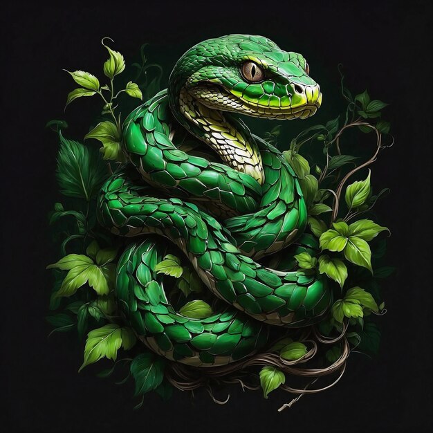 Ilustração de cobra verde