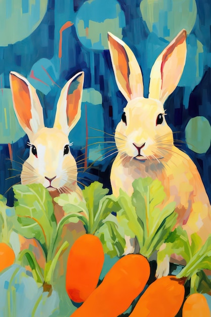 Ilustração de coelho Ilustração do coelho para crianças Obras de arte de coelho