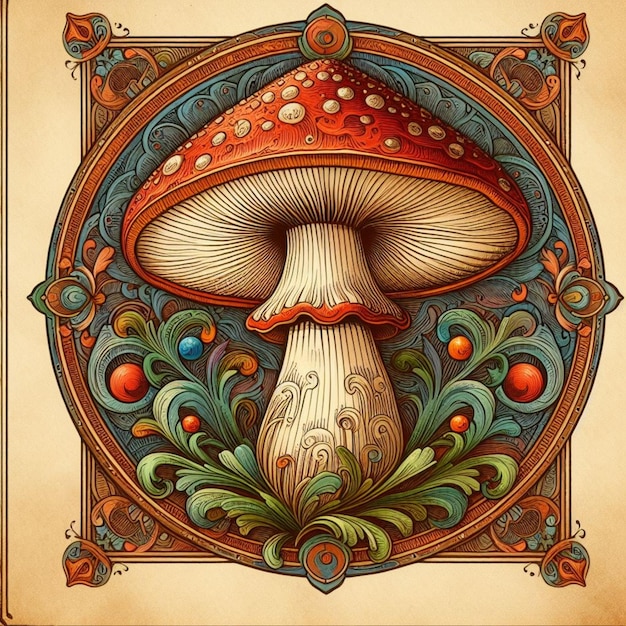 Foto ilustração de cogumelos
