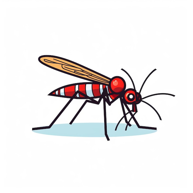 Ilustração de contorno vetorial do ícone de mosquito de desenho animado em negrito