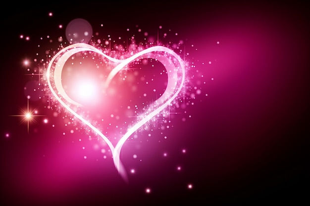 Ilustração de coração digital rosa