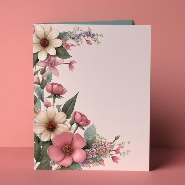 Ilustração de corte de papel 3D fundo floral modelo de cartão de saudação cartão de convite de casamento