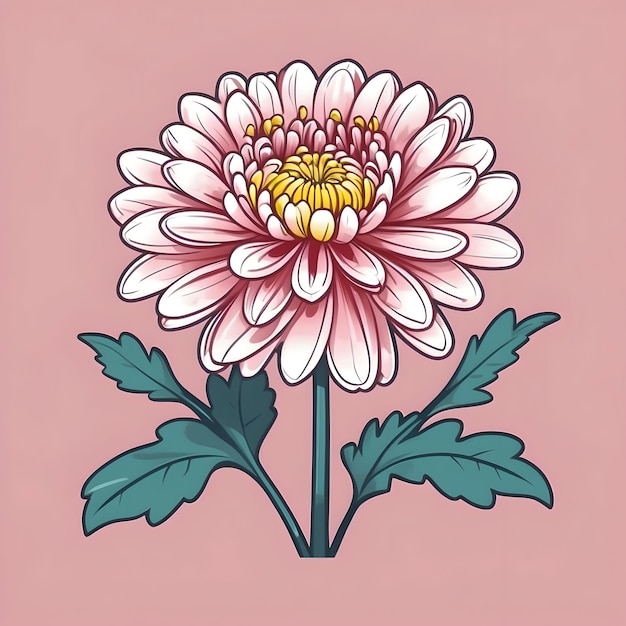 Foto ilustração de crisântemo design elegante de arte floral ilustração botânica de obra de arte de crisántemo