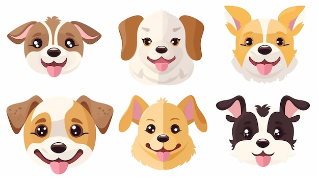 Ilustração de desenho animado Cachorro e cão felizes