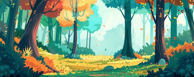 ilustração de desenho animado da floresta plana