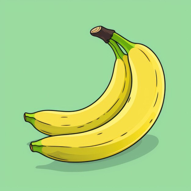 Ilustração de desenho animado de banana gerada por IA Imagem