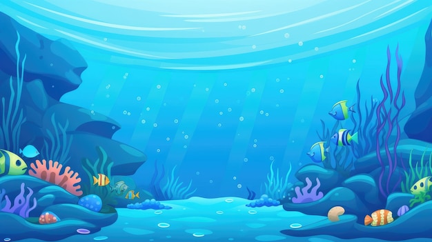 Ilustração de desenho animado de Paisagem Submarina