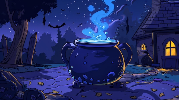 Foto ilustração de desenho animado de witch's brew punch