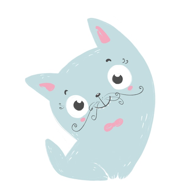 Ilustração de desenho animado infantil de um animal de estimação com um fundo branco