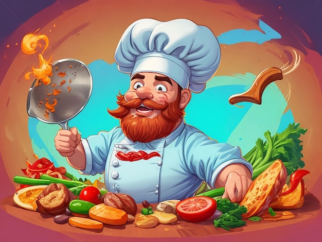 Ilustração de desenho animado isolado do Chef Master