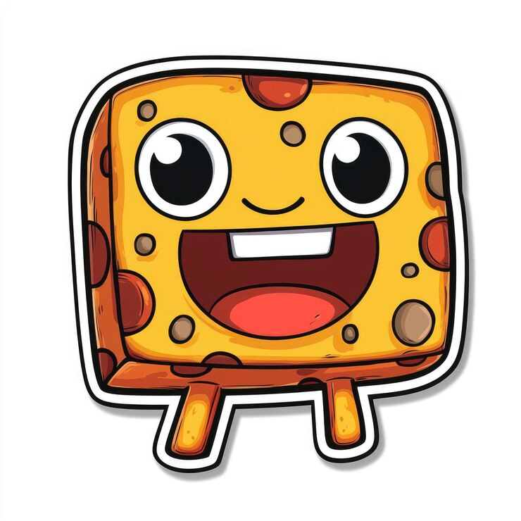 Foto ilustração de desenhos animados de happy cheese