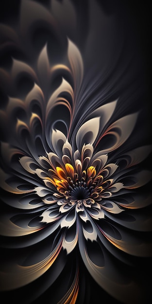 Ilustração de design de arte digital de fundo floral impressionante e incrível padrão de flor