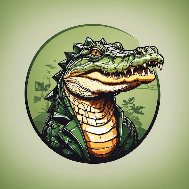 ilustração de design de logotipo de crocodilo natureza