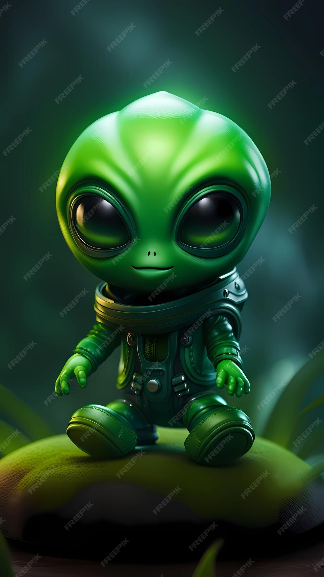 Desenho animado alienígena verde bonito - Stockphoto #27720712