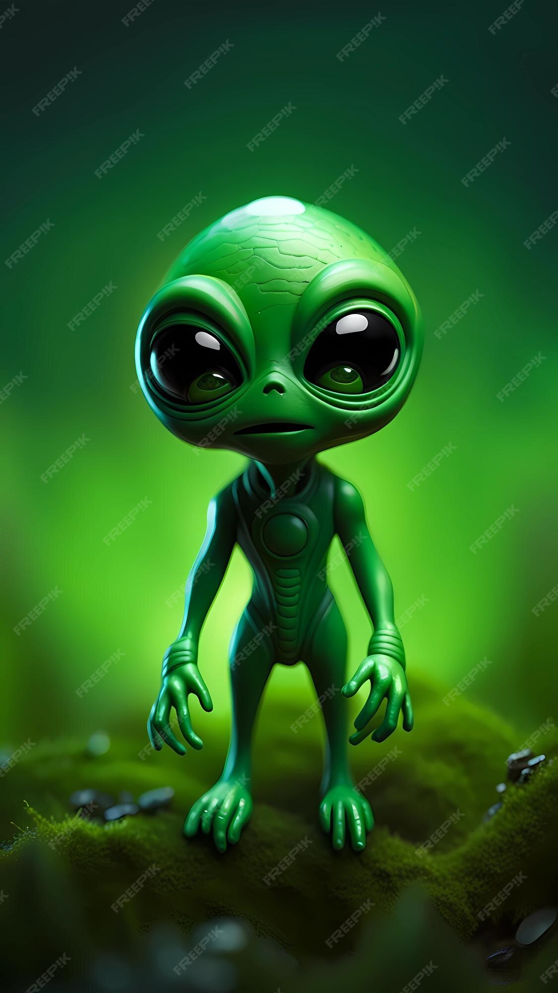 Desenho animado alienígena verde bonito - Stockphoto #27720712