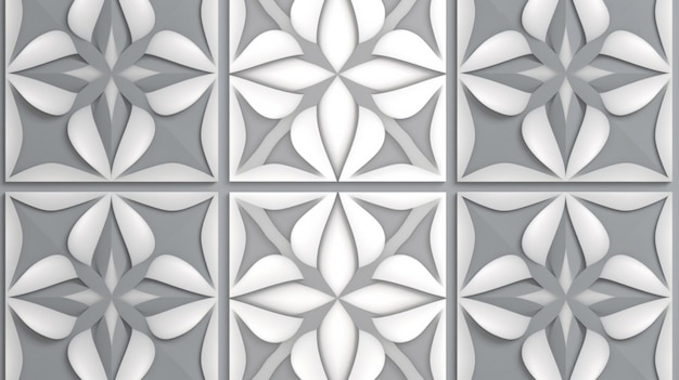 Ilustração de design decorativo de azulejos cerâmicos cinza e branco para tecido interior de cozinha de parede de chão