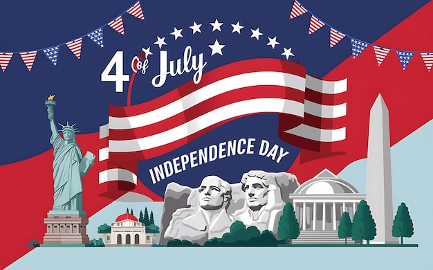 Ilustração de design do banner de convite do Dia da Independência