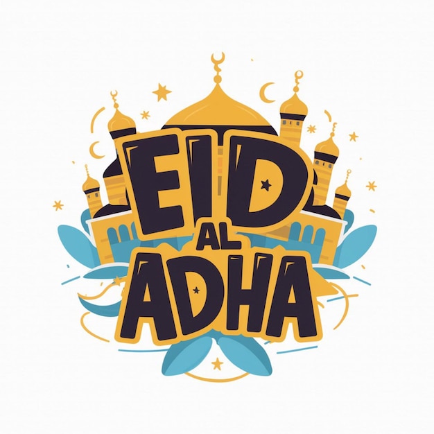 Foto ilustração de design eid al adha em fundo branco