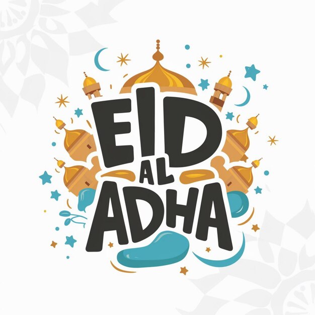 Foto ilustração de design eid al adha em fundo branco