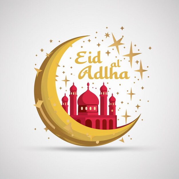 Foto ilustração de design eid al adha em fundo branco