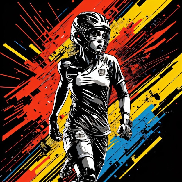 Ilustração de design esportivo com arte de pintura syle