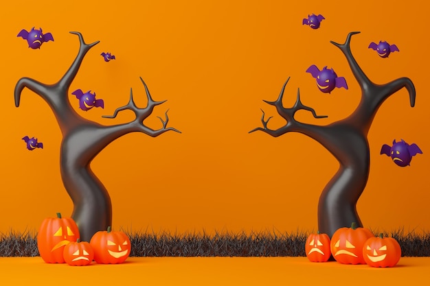 ilustração de dia de Halloween de renderização 3D.