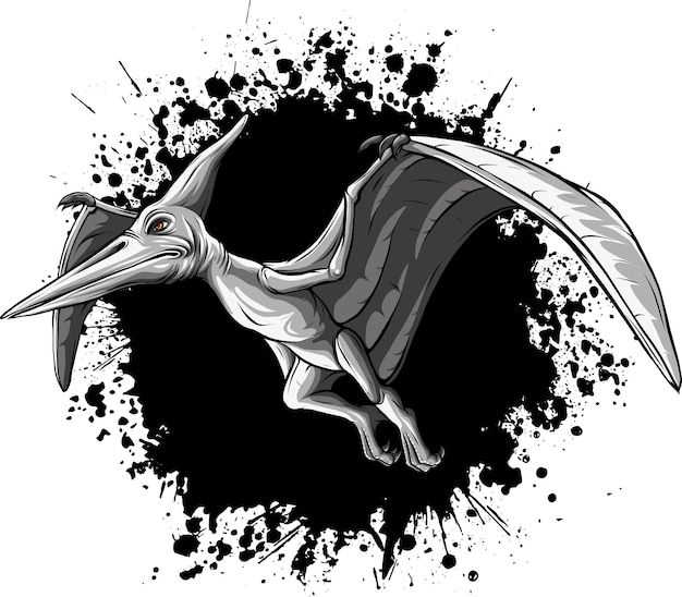 Ilustração de dinossauro voador Pteranodon pterodáctilo voador pré-histórico