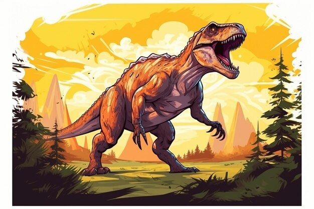 Foto ilustração de dinossauros