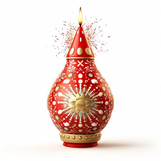 ilustração de Diwali bomba fogos de artifício isolado branco