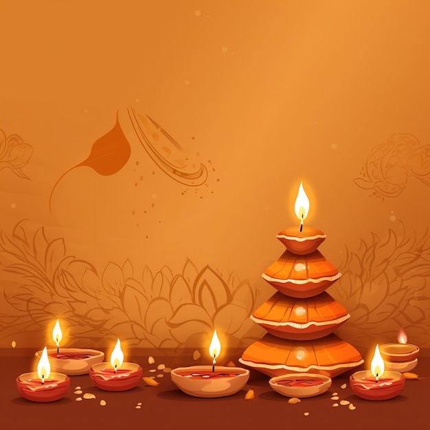 Ilustração de diya na celebração de Diwaliindia celebração de diwali