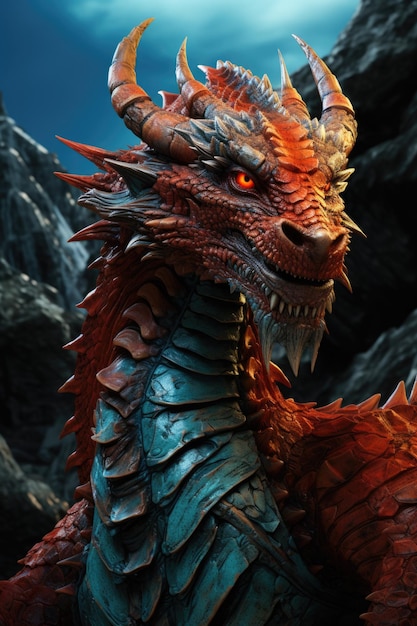 Ilustração de dragão mítico