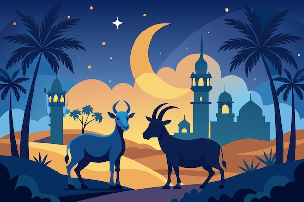 Foto ilustração de eid aladha ilustração de cabra